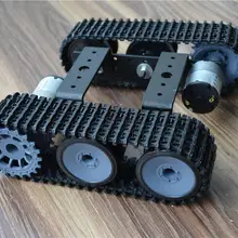 Мини TP100 Алюминий сплава Танк робот гусеничная Цепь Платформа, украшенное мозаикой из драгоценных камней, 12 V мотор для Arduino в разобранном виде комплект