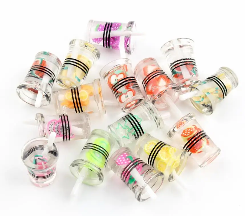 

Hot Selling Kawaii 3D Miniature Fruit Drink Cup Resin Cabochon Craft Mini Fairy Garden Decoration DIY Handmade Accessories