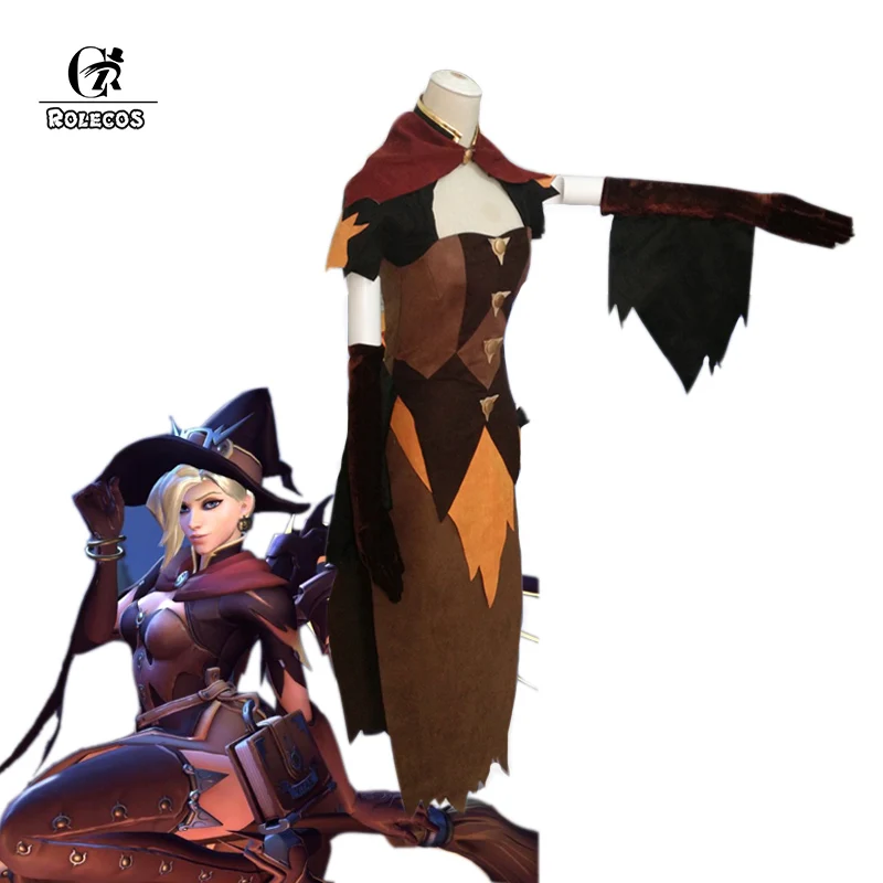 

ROLECOS Over Game Watch Mercy Angela Ziegler Cosplay Costumes Witch Mercy Angela Ziegler Cosplay Costumes Holloween Full Set