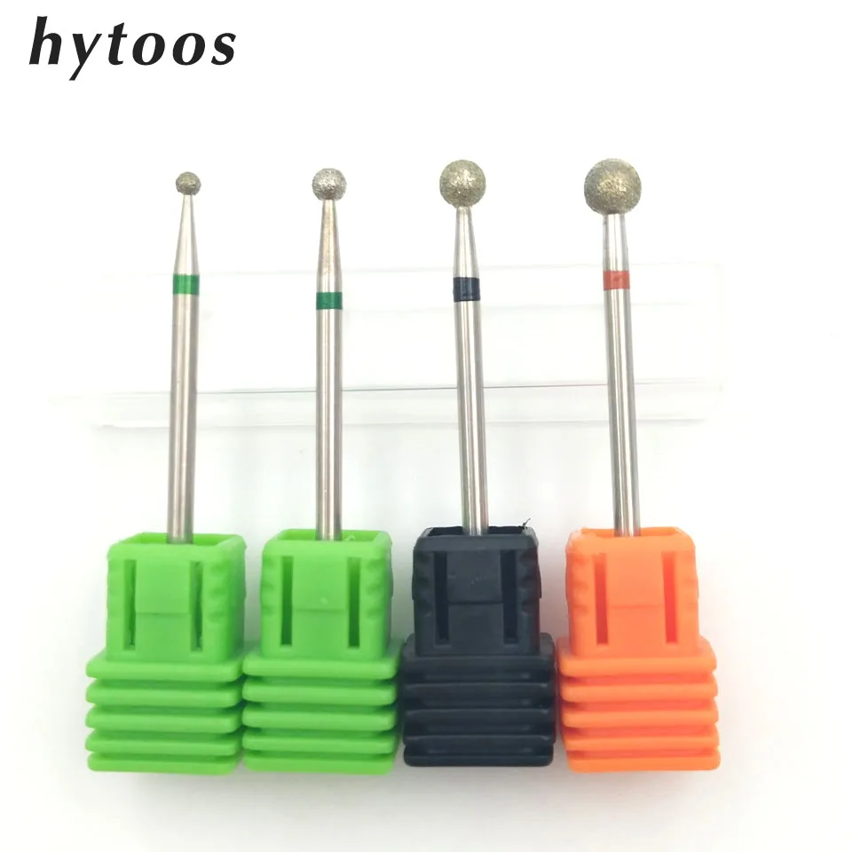 

HYTOOS 2.3-5.0mm Ball Diamond Nail Drill Bit Cuticle Clean Manicure Cutters Rotary Burr Drill Accessories Nail Mills Tool