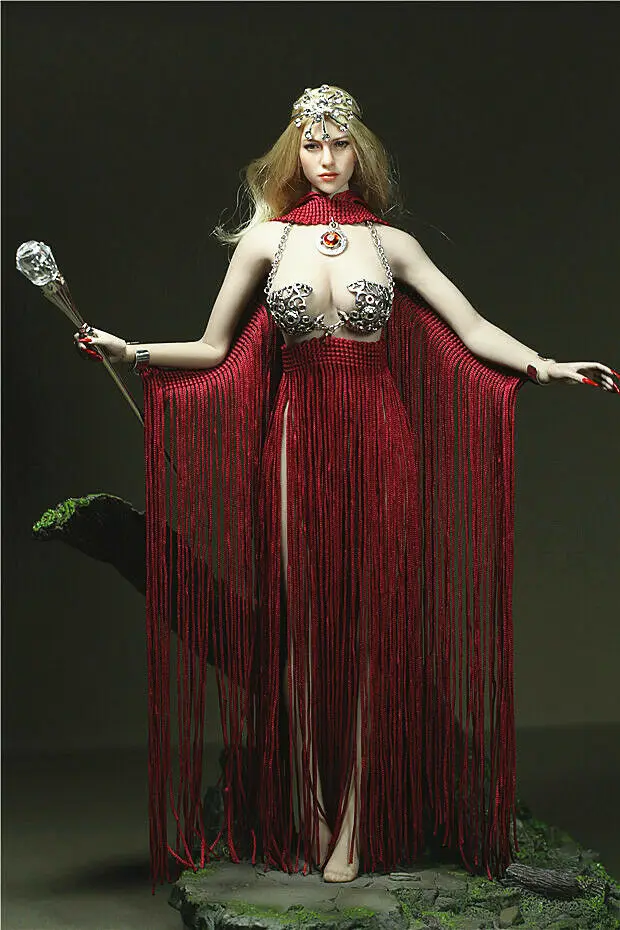 Коллекция 1/6 года привлекательное красное платье богини огня аксессуары для