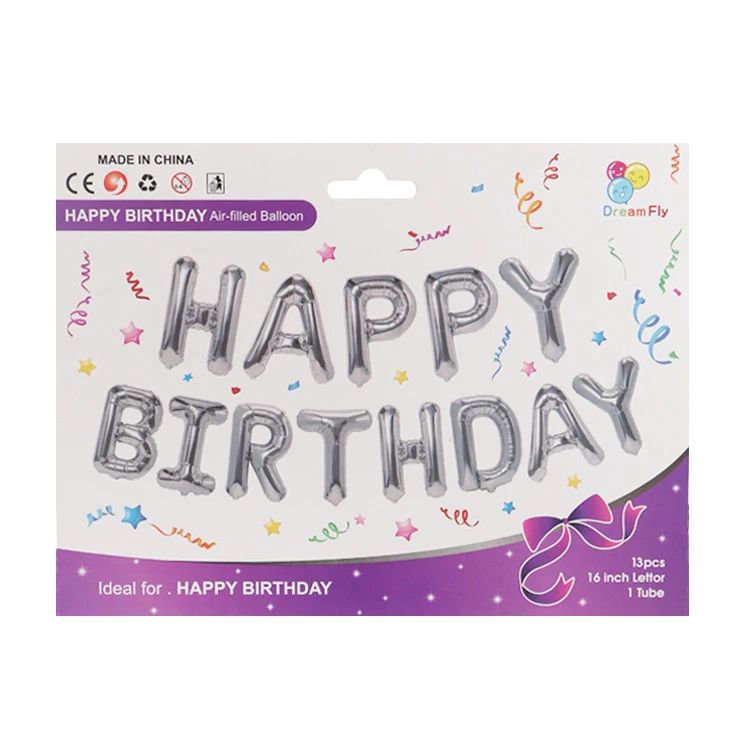 FANLUS 16 inch Happy Birthday Banner, Birthday Balloons, Birthday Decorations, Balloon for Birthday,Foil Happy Birthday Balloons (24)