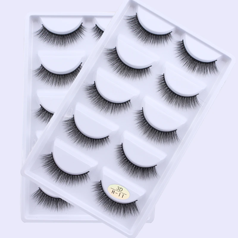 

5 pairs Handmade Cotton Stalk Water Mink False Eyelashes Cross Messy Dense Natural Eye Lashes Stage Makeup False Eyelashes