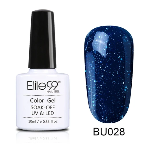 Elite99 10 мл синий цвет серия Гель-лак для ногтей вылечивается с УФ светодиодный лампой легко замачивается Гель-лак для Ногтей Стойкий лак для ногтей - Цвет: BU028