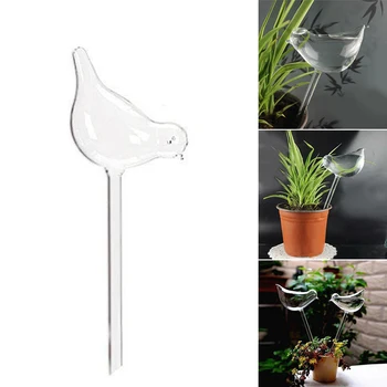

Newly Self Watering Globe Plant Flower Water Bulbs Bird Shape Glass Home Decor