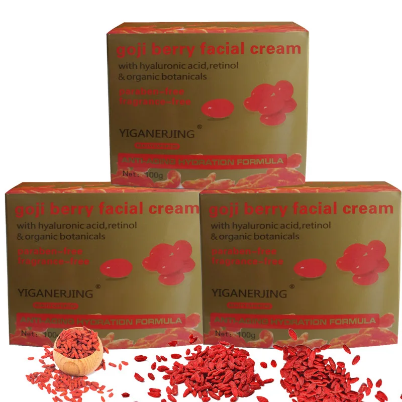 

Goji Face Cream Chinese Wolfberry Medlar Multi-effect Skincare Anti Aging Day Cream Whitening Moisturizing Hyaluronic Acid