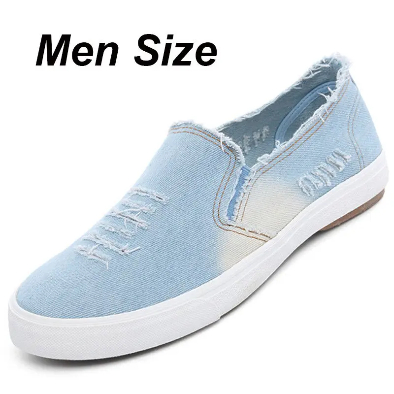 Унисекс; трендовые мягкие лоферы; Мужская и женская парусиновая дышащая обувь для прогулок; Chaussure zapatos mujer; парные кроссовки - Цвет: men light blue