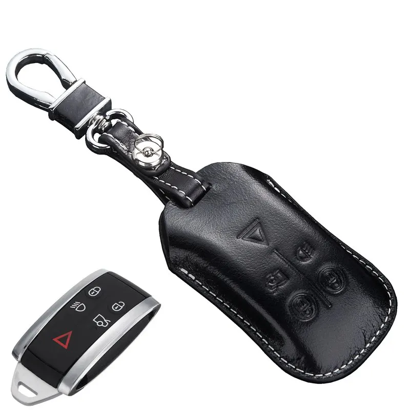

NAN ZI HAN Leather Smart Remote Key Case for Jaguar 2011 2012 XF XK XKR Key Fob Cover Holder for Jaguar Accessories