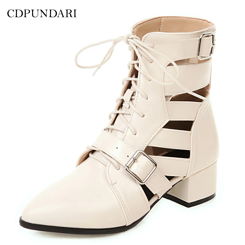 

CDPUNDARI Summer Ankle boots for women Super High heels boots Ladies Summer shoes Big size