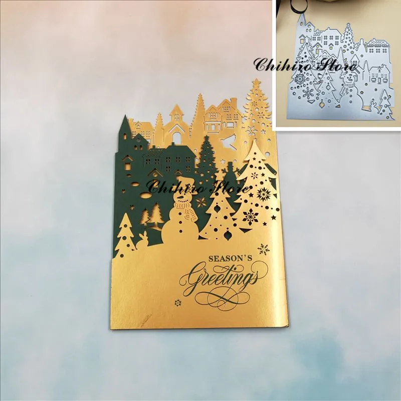

Christmas greeting card Metal Cutting Dies Scrapbooking For Card Making DIY Embossing Cuts New Craft Pattern Photo Frame Cover