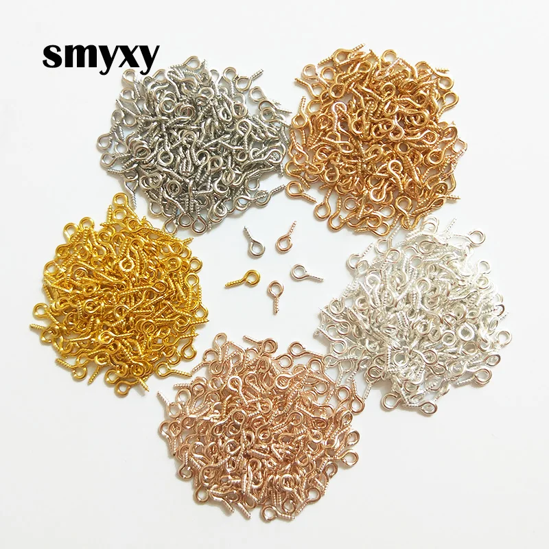

150pcs 4x8mm Claw Nails Small Sheep Eyes Nail Screw Metal Nine Shape Hooks Eyelets Screw DIY Jewelry Accessories