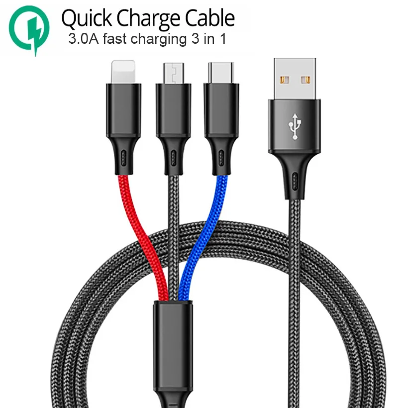 

Quick Charging 3.0 USB Cable Mobile Phone Micro USB Type C Charger Android Cable for iPhone Samsung 6 Charging Cable Micro usb