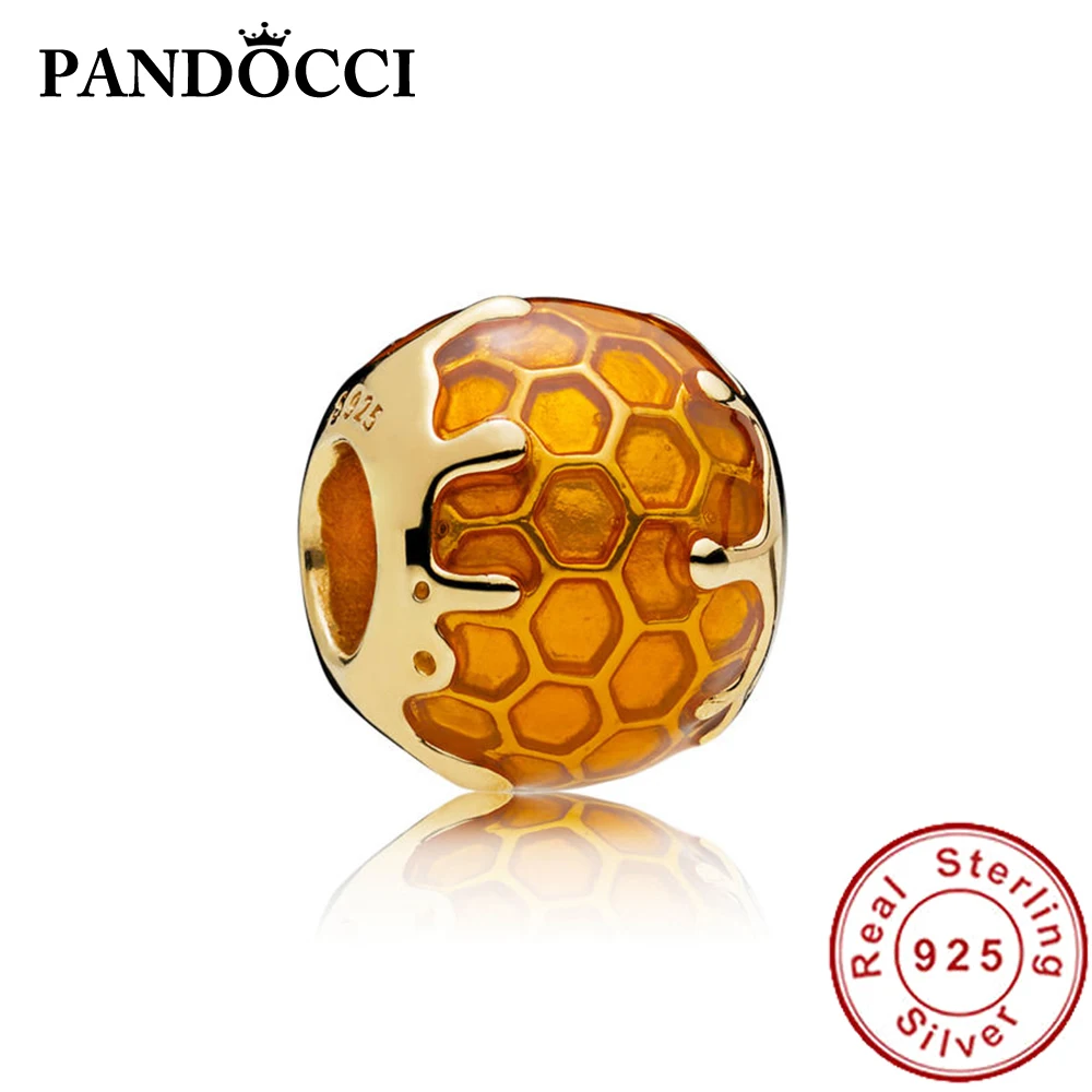 

PANDOCCI 100% 925 Sterling Silver 767120EN158 SHINE GOLDEN HONEY CHARM European Ladies Jewelry Original Manufacturers Wholesale