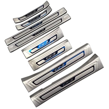 

High quality stainless steel inside external Scuff Plate/Door Sill Protector Sticker For 2018 Mazda cx-3