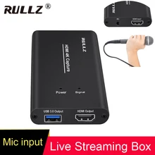 4K USB 3.0 HDMI Video Capture Card TV SHOWs PS4 XBOX Phone Game Record to Computer 1080P Video Conference PC Live Streaming Box