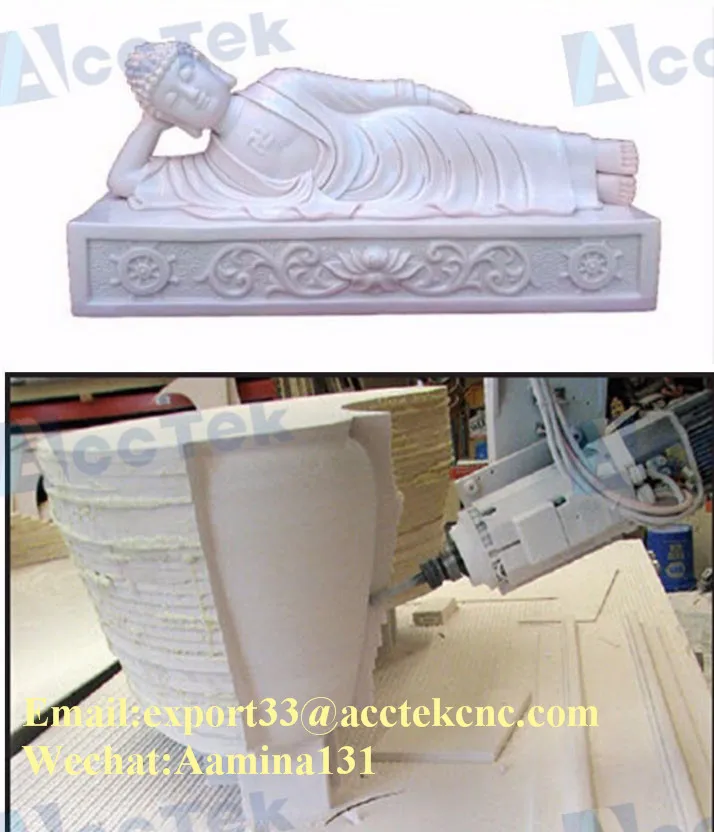 

5 axis cnc wood carving machine AKM1212-5axis Taiwan PMI 3210 ball screw cnc machine wood