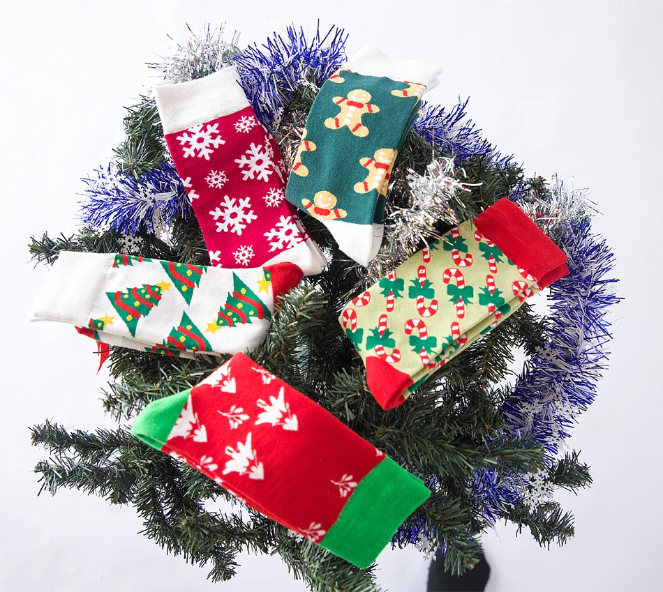 2019 бренд Bendu новые мужские хлопковые носки Счастливого Рождества счастливые подарочные носки женские Модные Повседневные Дышащие 1 пара