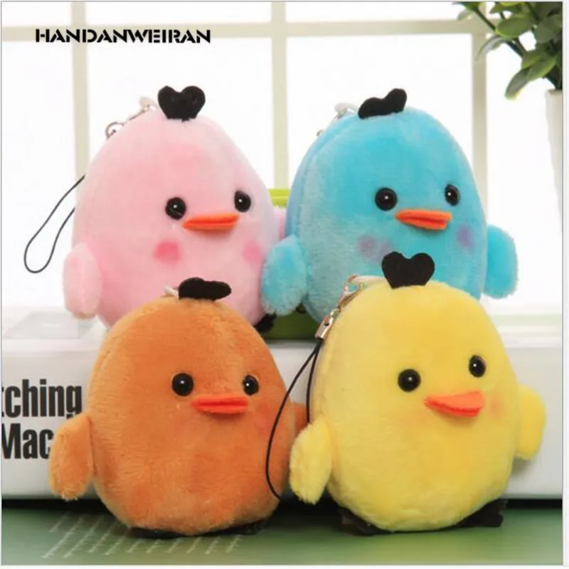 

2019 New 1pcs 7cm Colorful chicken Plush Toys Relax Chick Stuffed Toys for christmas gift girl Random Color HANDANWEIRAN