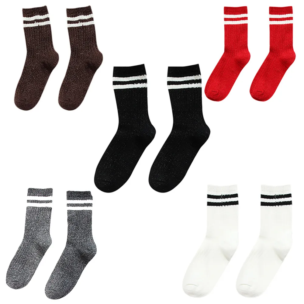 

Autumn And Winter Thickening Trend Warm Socks Women Socks Gold And Silver Breathable Spring Autumn Thread Drop Shipping