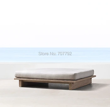 

Weathered teak garden outdoor furniture wood footstool