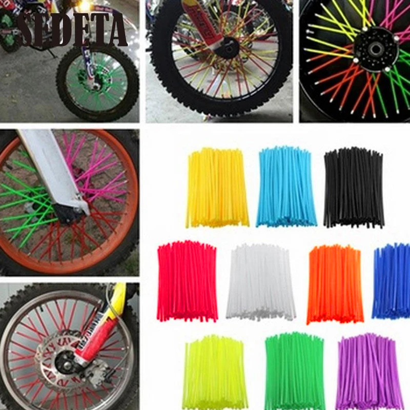 

36pcs Wheel Spoke Cover Motorcycle Cover Pipe Skins Bicycle Wheel Protector Fluorescent Dirt Bike Motorcycle Accessories