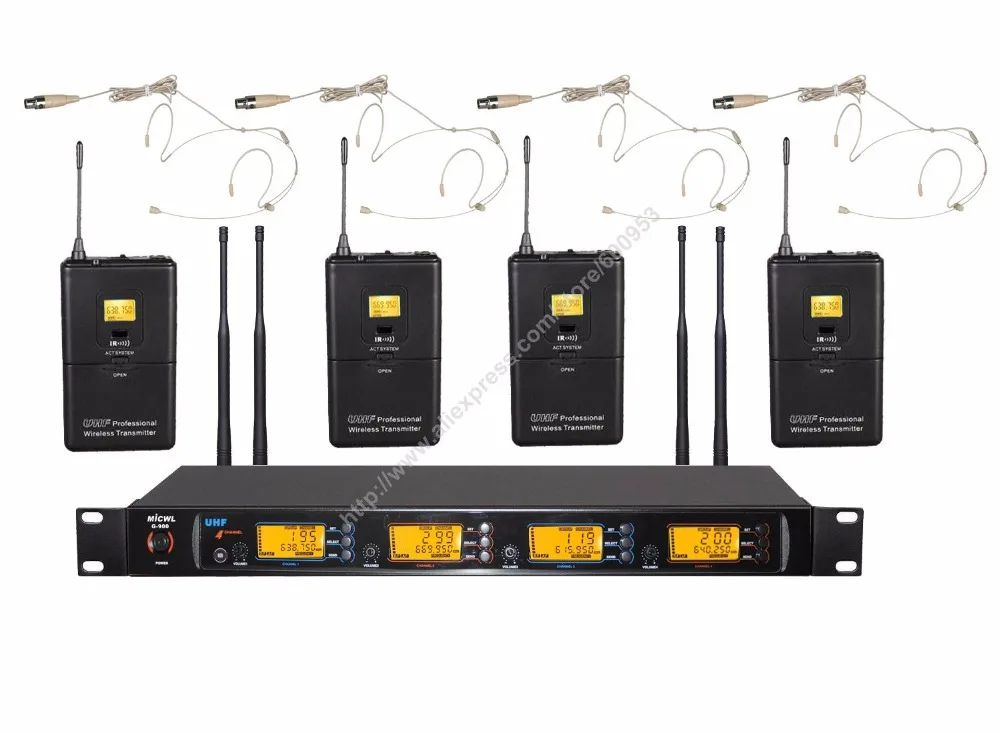 

400 Channel UHF G900 Series Wireless Microphone System 4 Beige Skin Headset Hook Mic
