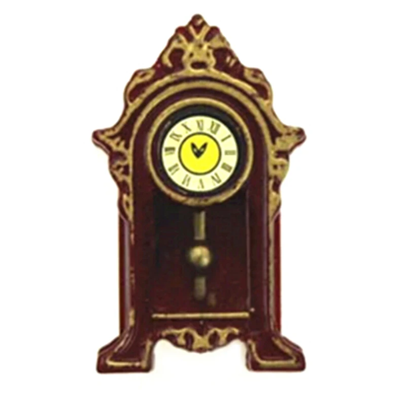 Wooden Pendulum Clock 1/12 Dollhouse 5