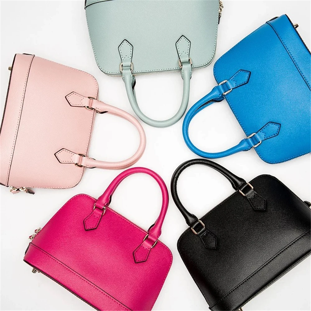 

ESbear Small Women Shell Bag Split Leather Female Handbag Messenger Bag Fashion Lady Bag Top Handle Simple Womens Crossbody Bags