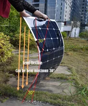 Soarparts 1*100W top-rated semi- flexible solar panels modules panel solar for Boat/Golf cart/light/Yachts