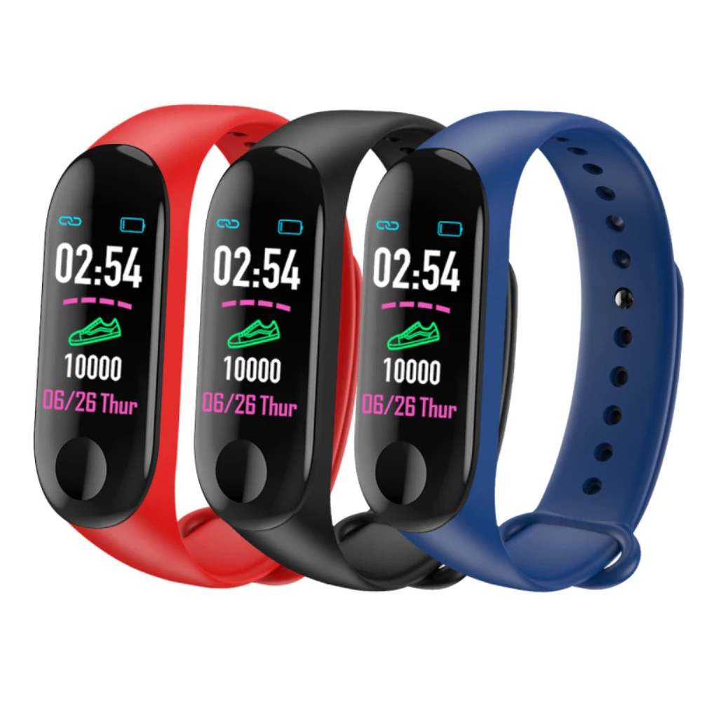 

M3 Plus Smart Watch Waterproof 0.96" LCD Touch Screen Message Heart Rate Sleep Snap Time Smart Wristband Sportwatch