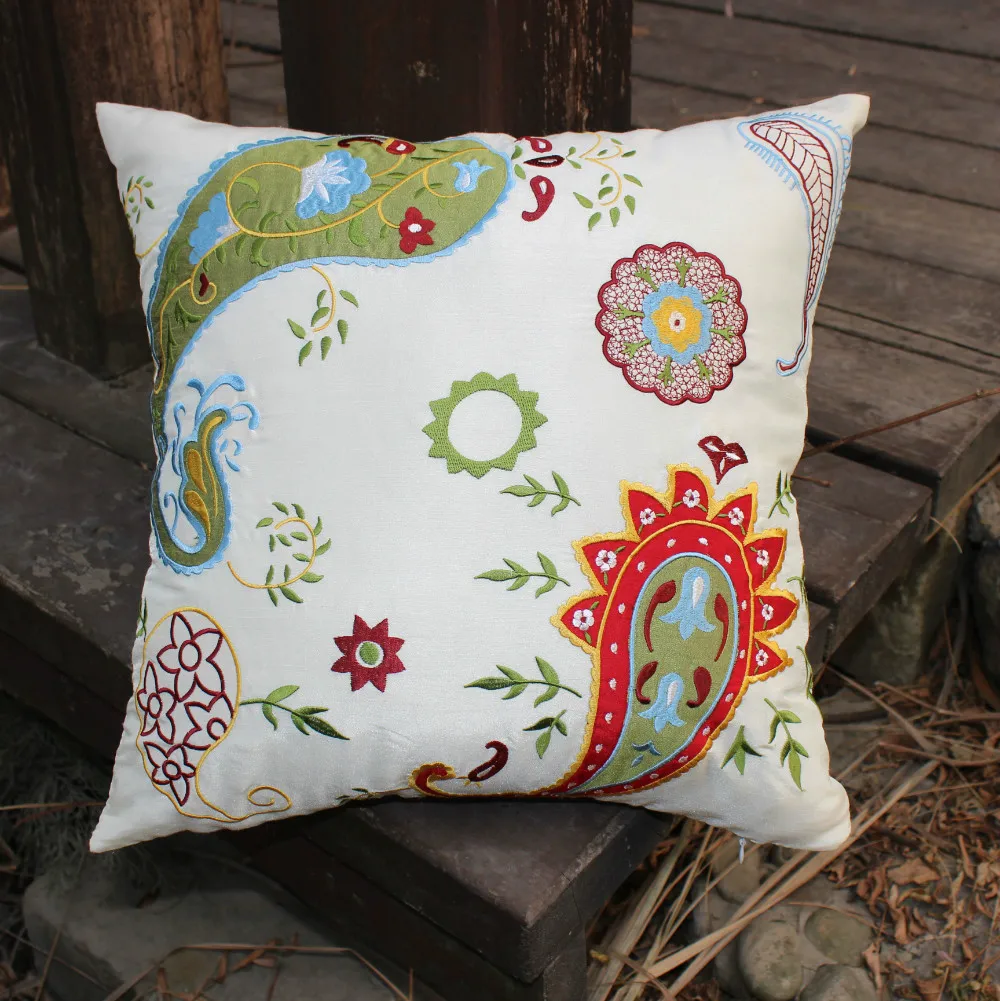 VEZO HOME pillow cushoin applique embroidered paisley sofa cushions