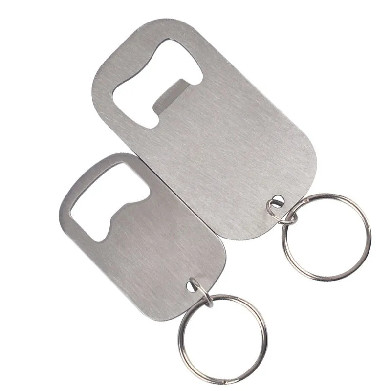 300pcs/lot Simple Stainless Steel Flat Speed Bottle Cap Opener With key ring Remover Beer Bottle Opener