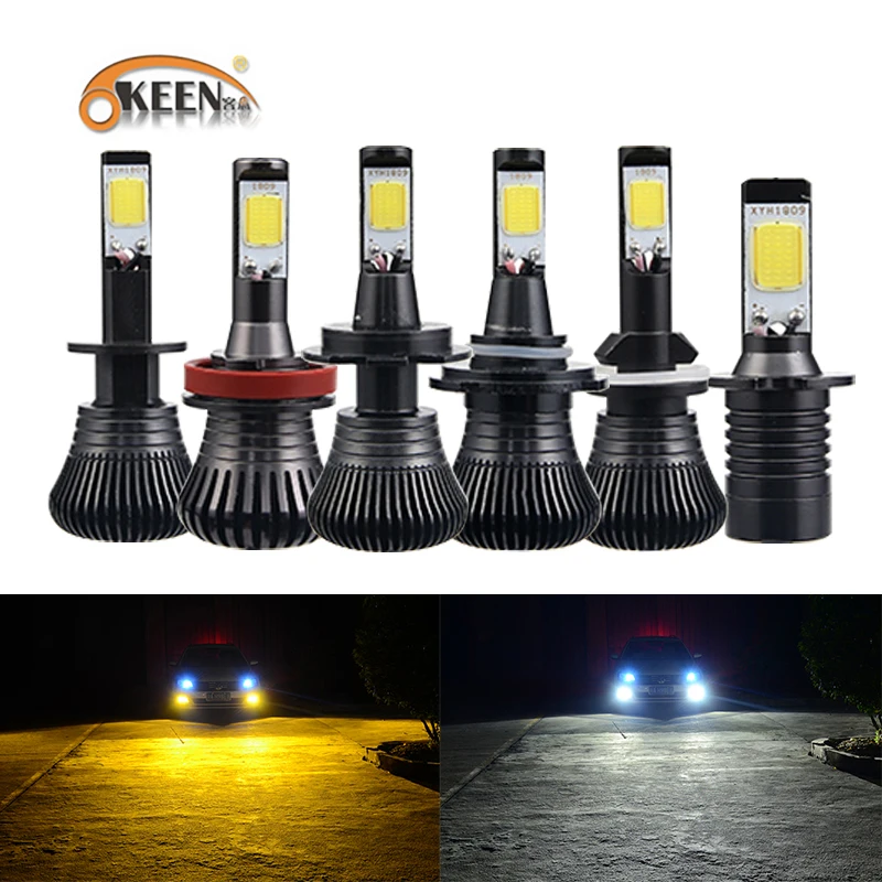 2 шт. двухцветсветильник светодиодные лампы H4 h7 H1 H3 9005 9006 H8 6000k|led headlight kit|headlight kith8