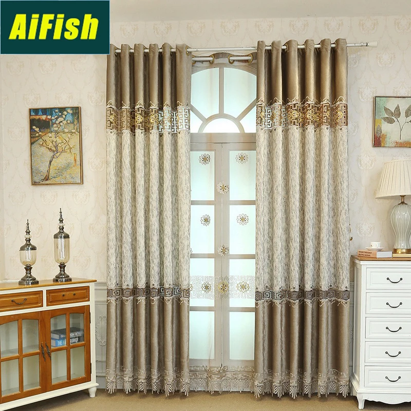 Luxury Classical Chinese Style Semi Blackout Curtains for