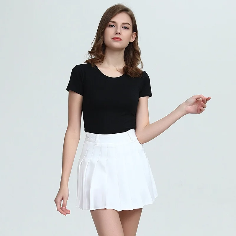 Stylish High Waist Pleated Skirt Sweet Women A line Mini Skirt Japanese