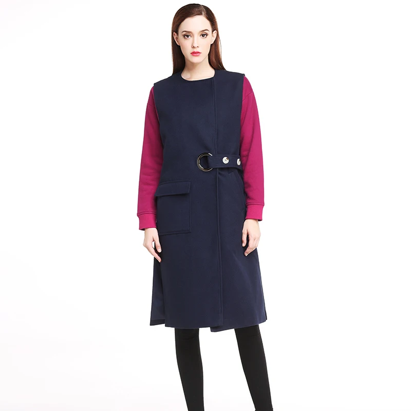 2018 autumn winter women mixed woollen long vest plus size fashion