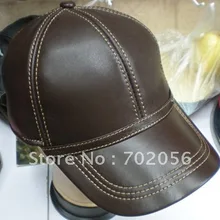 Бейсбольная кепка из козьей кожи с регулируемым ремешком; Стильная шапка; теплая шапка;#2267