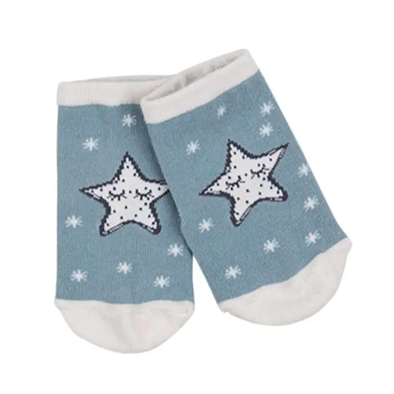 Милые носки с принтом Звезды Луны для маленьких мальчиков и девочек детские мягкие хлопковые короткие носки - Цвет: 2