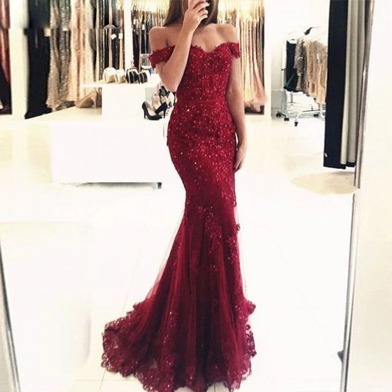 Off-the-Shoulder-Beaded-Lace-Prom-Long-Elegant-Dresses-vestido-formatura-Red-Mermaid-Prom-Evening-Dress (3)