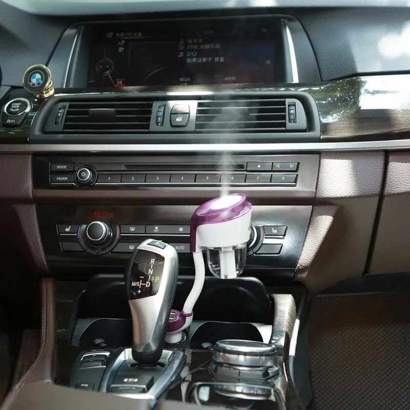 Улучшенный автомобильный Ароматерапевтический увлажнитель, очиститель воздуха, эфирные масла, Ароматический диффузор, распылитель с 2 usb-хаб, USB зарядное устройство