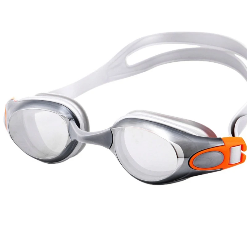 Очки для плавания для взрослых, женские очки с гальваническим покрытием, водонепроницаемые, противотуманные, прозрачные очки высокой четкости, прозрачное защитное стекло, очки для аксессуары для плавания - Цвет: Серый