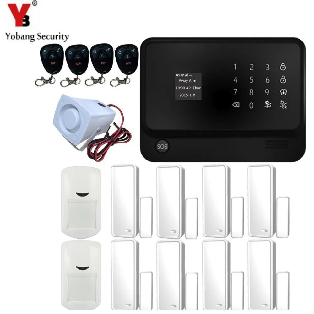 

YobangSecurity WIFI GSM Alarm System IOS Android APP Touch Screen Wireless Alarm Systems Security Home with PIR Detector Siren