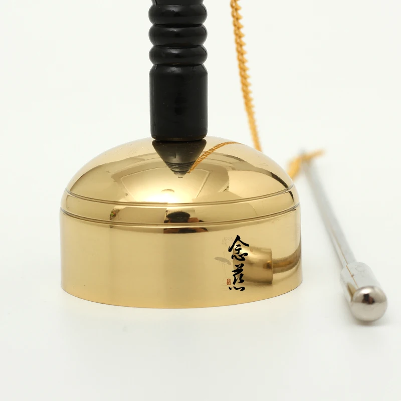 Taiwan copper hand bell long handle cited Qing Temple ritual Buddhism Buddhist sutras activities Muyu chanting ritual