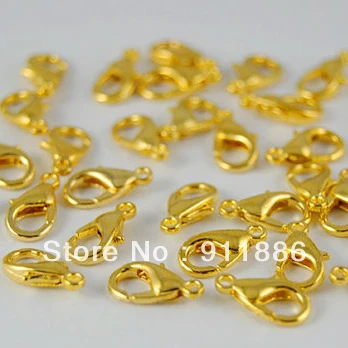 

Free Shipping Wholesale 1000pcs/lot 12*6mm Gold Tone Metal Lobster Claw Clasp Beads Accessories Fit Diy Jewelry/Shoes/Bags Hooks