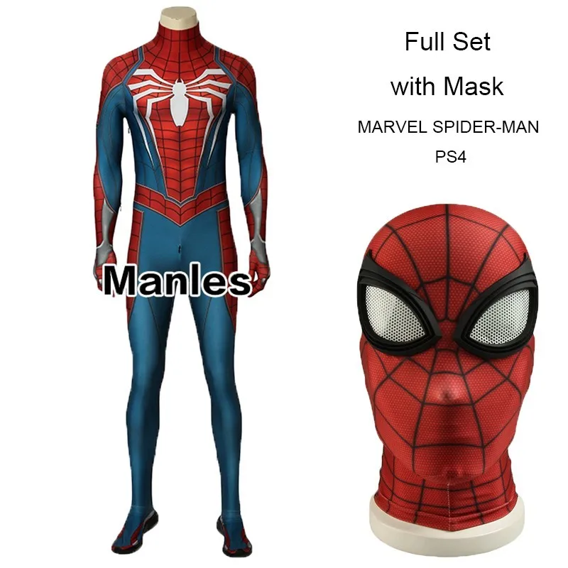 Spider-Man Homecoming Cosplay Costume Superhero Spider Man Jumpsuit Halloween Clothes Adult Men Outfit Spiderman Carnival Suit - Цвет: full set