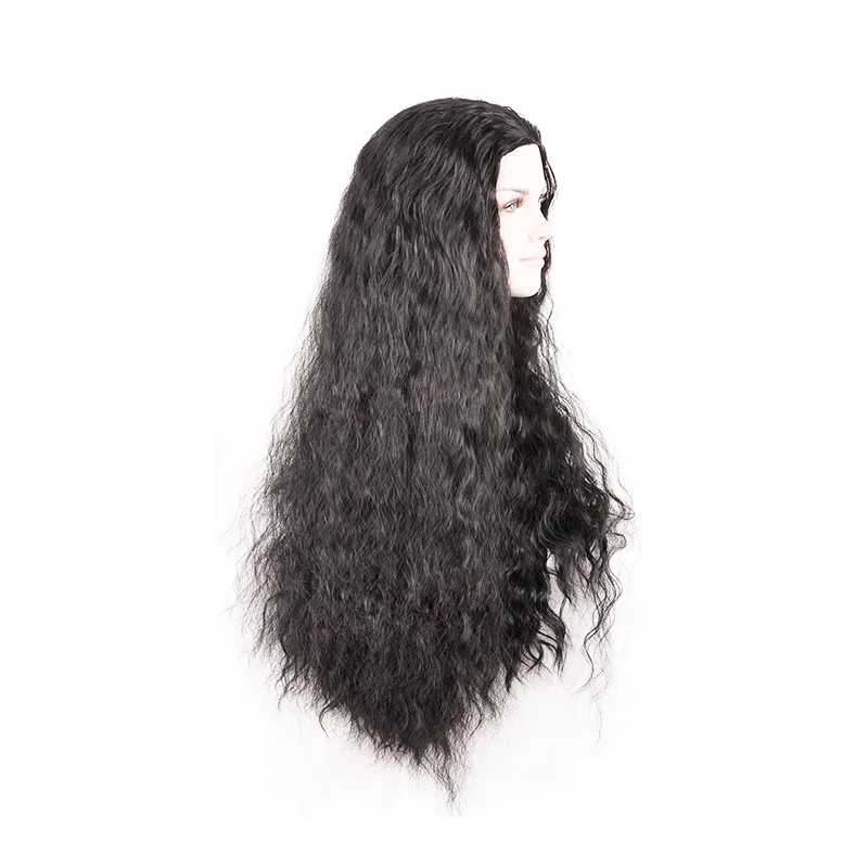 Coshome Moana Wigs Men Women Synthetic Long Black Brown Curly Hair Halloween Party Cosplay Wig For Women 31.5inch (4)