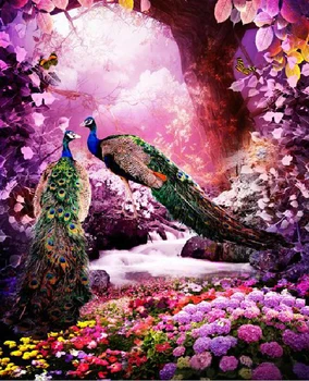 

NEW 5D DIY Diamond Painting Cross Stitch Crystal Diamond Embroidery peacocks Animation Mosaic Bird Flower Needlework Resin Craft