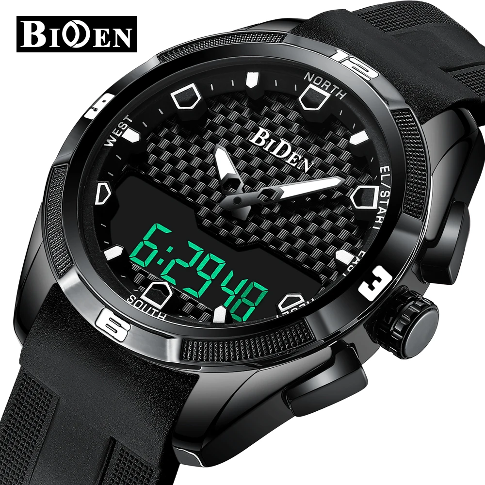 

BIDEN Mens Watches Fashion Chronograph Sport Watch Men LED Digital Quartz Waterproof Military Wrist Watch Relogio Masculino