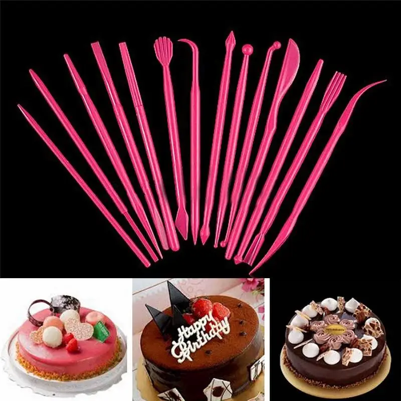 

14Pcs Plastic Cake Dessert Cutter Cake Decorating Mould Paste DIY Cutters DIY Baking Modelling Tools for Kids Handmade Dessert