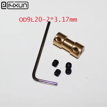 

6sets OD9L20 2x3.17mm rigid metre motor coupler 2mm to 3.17mm coupling transmission parts connector HM Accessories